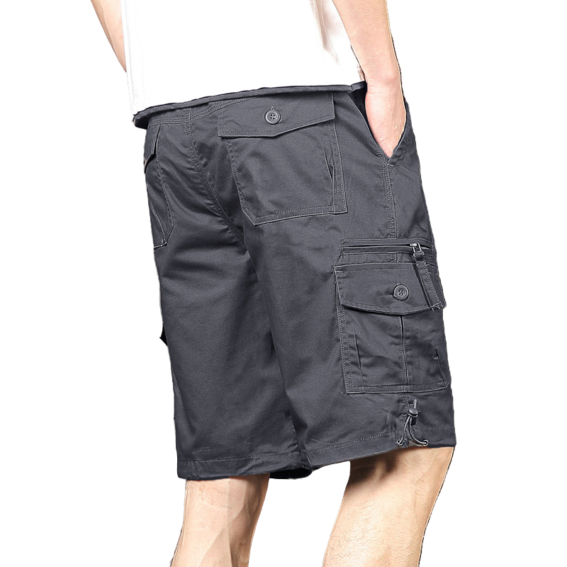 Men'S Fashion Loose Pants - กางเกงขาสั้นคาร์โก้ผู้ชาย แฟชั่นฤดูร้อน ระบายอากาศได้ดี ผ้าฝ้าย 100% ซักแล้ว