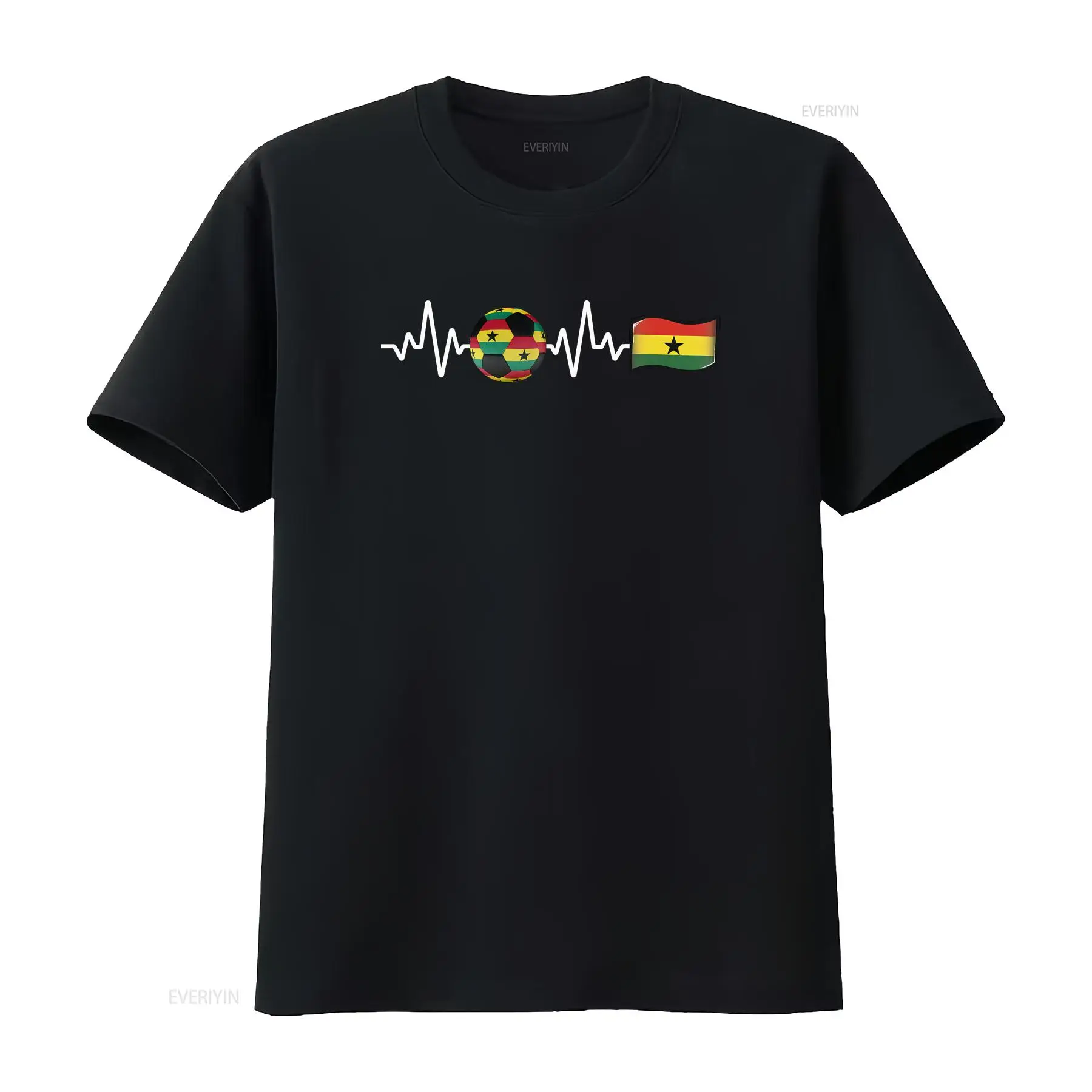 Men'S Fashion Qatar - เสื้อยืด Ghana Black Star Qatar Heart