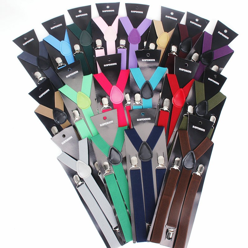 Suspenders Clip Men - ขายร้อนยืดหยุ่นหนัง Suspenders ผู้ชาย 3 คลิป Vintage