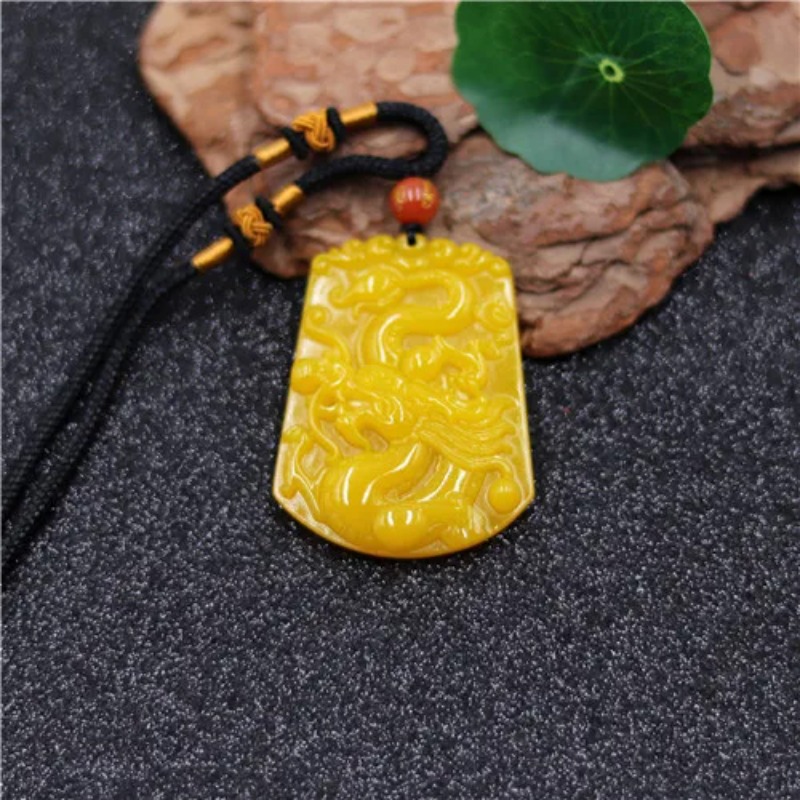 Yellow Men'S Fashion - ขายส่งจีนสีเหลืองหยกมังกรจี้หยกลูกปัดสร้อยคอสร้อยคอสร้อยคอสร้อยคอสร้อยคอสร้อยคอสร้อยคอสร้อยคอสร้อยคอสร้อยข้อมืออัญมณีแฟชั่นอุปกรณ์เสริมมือแกะสลักManโชคดีAmulet