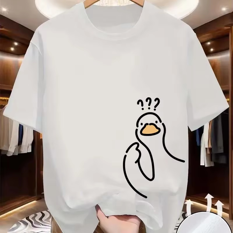 Men'S Fashion Questions - เสื้อยืดพิมพ์ลายเป็ดสำหรับผู้หญิงผู้ชายฤดูร้อนแฟชั่นลำลองน่ารักตลกสบายๆเสื้อคอกลมแขนสั้นผ้าฝ้าย