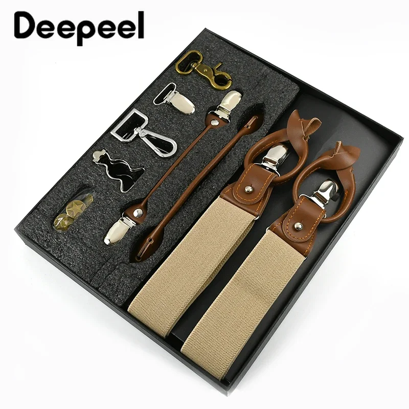 Suspenders Clip Men - Deepeel 1 ชุด 3.5*125 ซม.ธุรกิจผู้ชาย Suspender