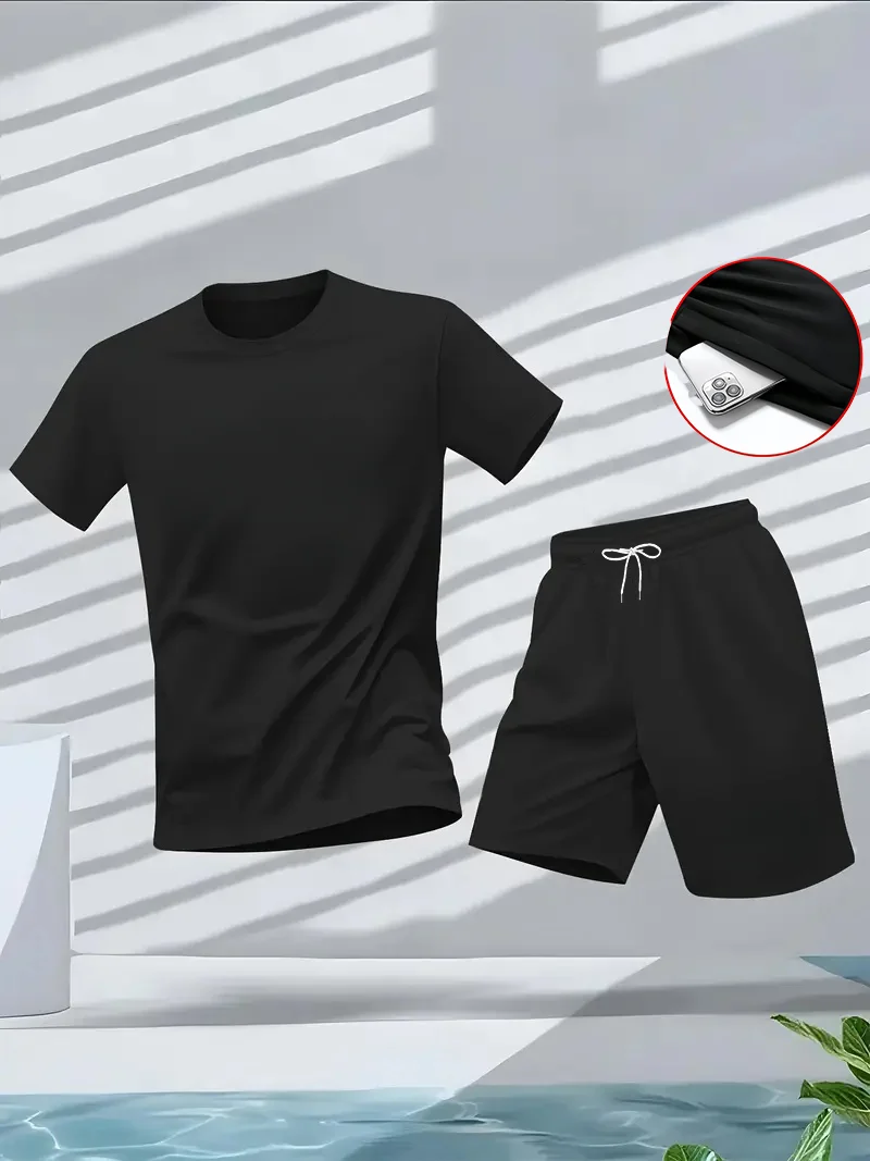 Men'S Fashion Advice - ชุดสูทผู้ชาย 2 ชิ้น ชุดแฟชั่นลำลองสวมใส่สบาย รวมเสื้อยืด กางเกงขาสั้น