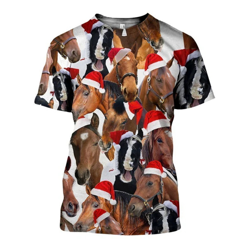 Mens Xmas Fashion - ใหม่ 3D Xmas สัตว์ตลก T เสื้อผู้ชายแฟชั่นแขนยาว
