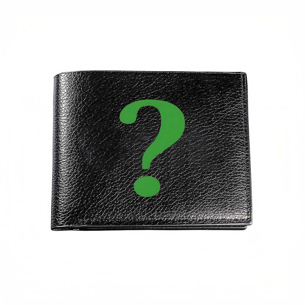 Men'S Fashion Questions - กระเป๋าสตางค์ผู้ชายลายจุดคำถามสีเขียว ดีไซน์ทันสมัยสำหรับธุรกิจและลำลอง