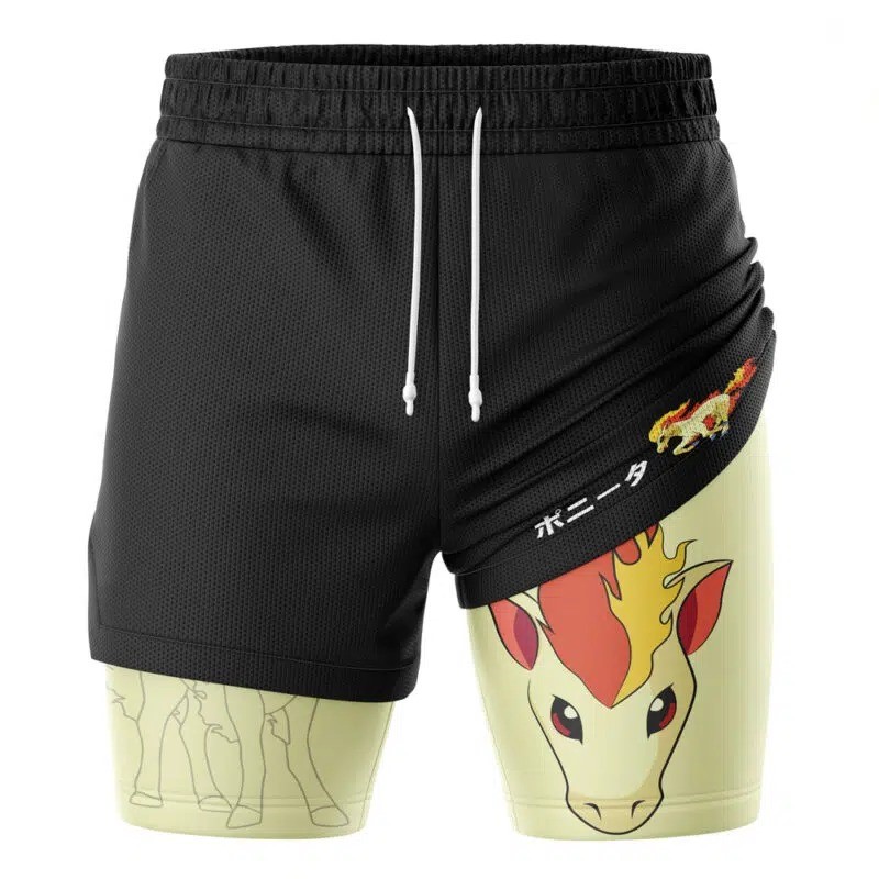 Men'S Fashion Loose Pants - กางเกงขาสั้นแฟชั่นพิมพ์ลายสำหรับผู้ชาย ทรงสองชิ้นหลอกๆ แบบห้าส่วน กางเกงกีฬาสำหรับผู้ชาย บาง หลวม