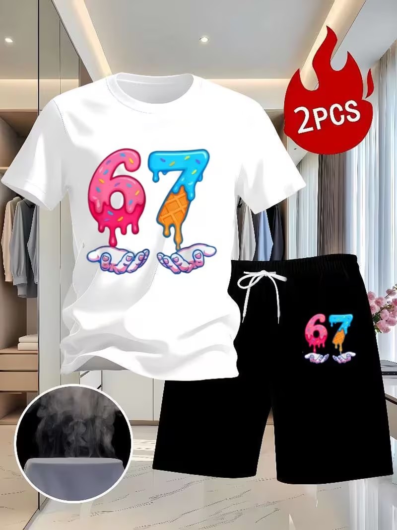 Men'S Fashion Outfits 2026 - ชุดลำลองแฟชั่นฤดูร้อนสำหรับผู้ชาย ชุดกีฬาใส่สบายทั้งในบ้านและนอกบ้าน ขายดีประจำปี 2026 เสื้อยืดคอกลมและกางเกงขาสั้น