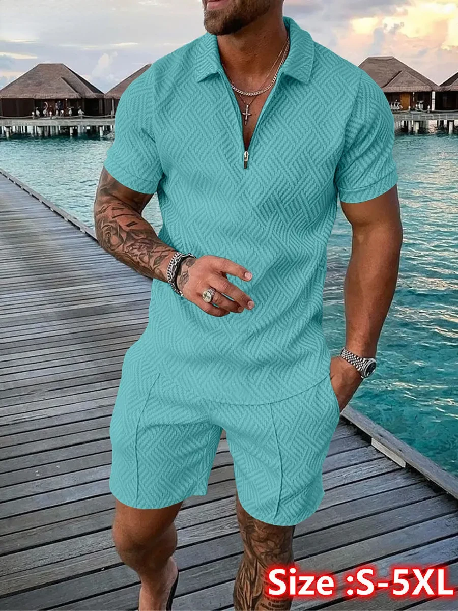 Mens Fashion Trends 2026 - เทรนด์ชุดสูทผู้ชายฤดูร้อนปี 2026 เสื้อโปโลซิปพิมพ์ลาย 3 มิติ กางเกงขาสั้น