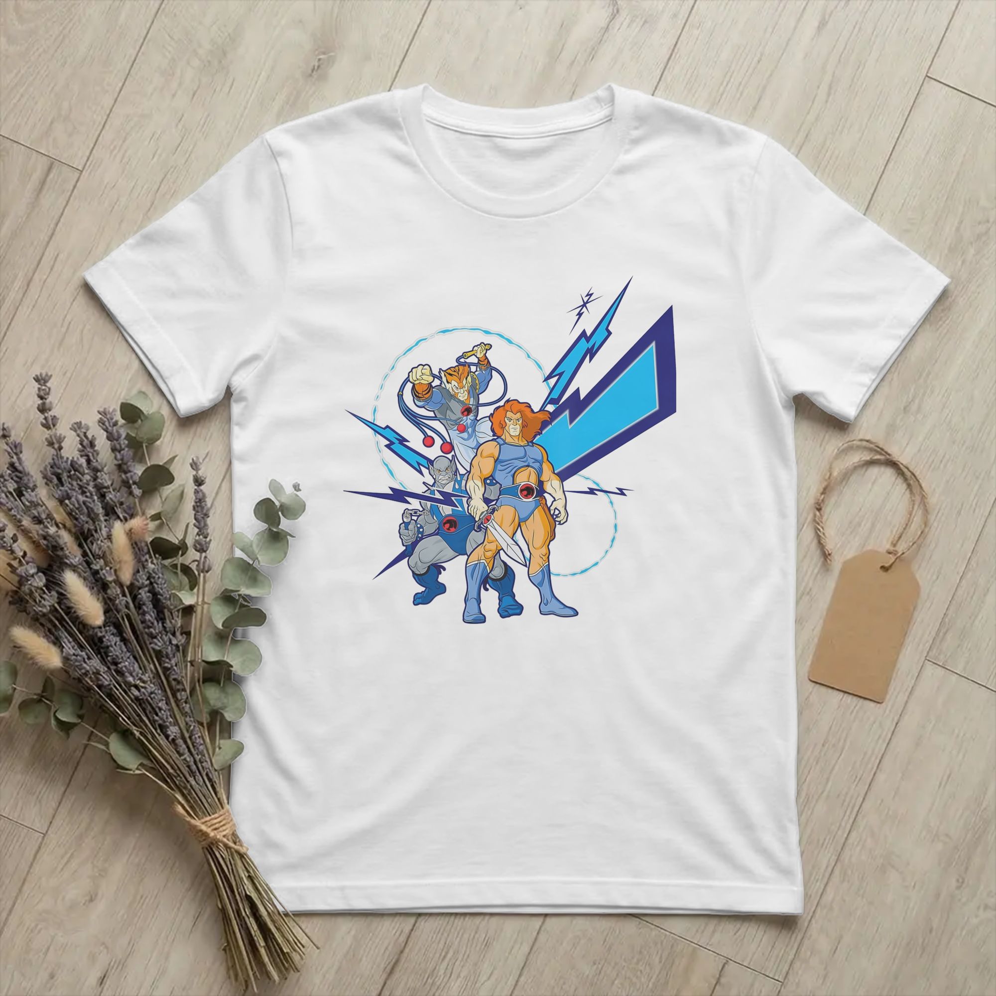 Men'S Fashion From The 80S - เสื้อยืดลายการ์ตูนสตรีทแวร์สุดเท่ห์สไตล์ยุค 80 สำหรับผู้ชายและผู้หญิง คอกลม แขนสั้น ลายธันเดอร์แคทส์