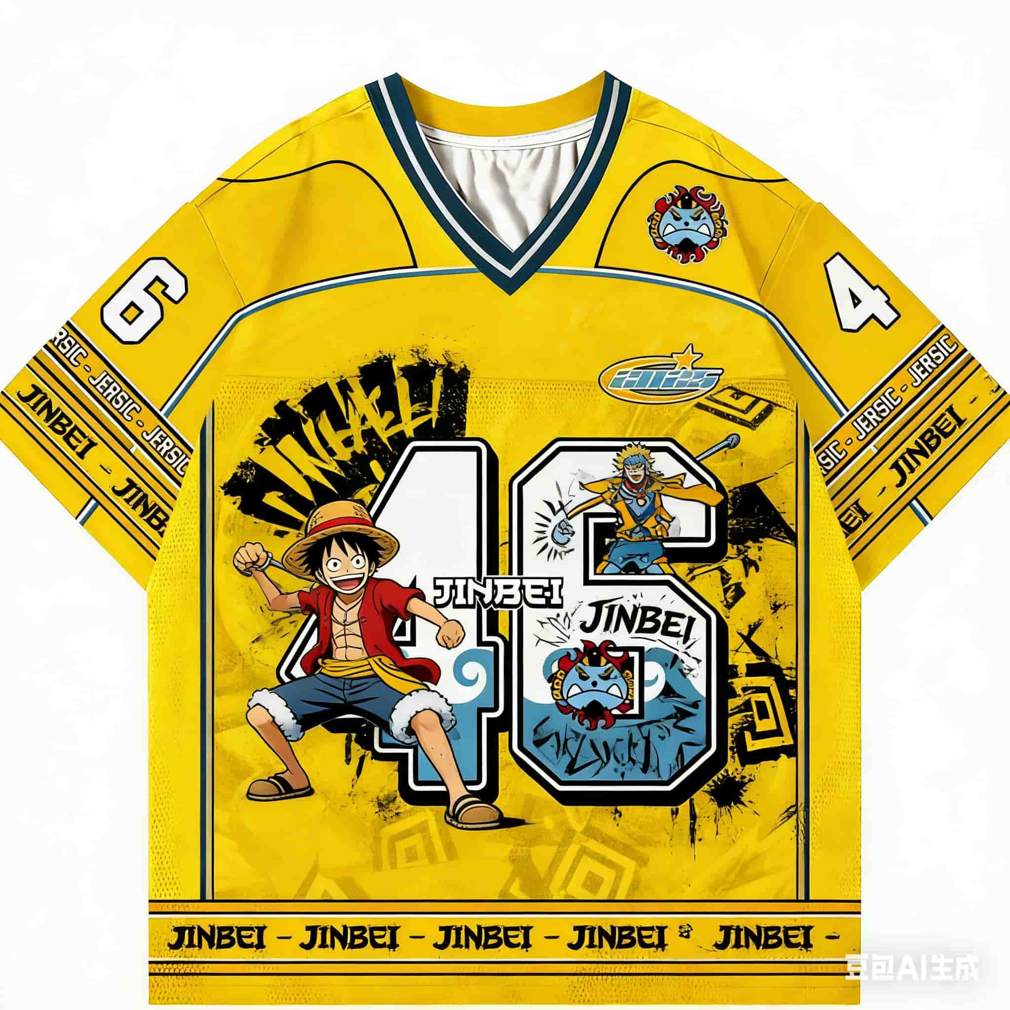 Mens Fashion Baseball Jersey - เสื้อยืดลายวันพีซ 2026 โจรสลัดหมวกฟาง อนิเมะ เคป๊อป เบสบอล