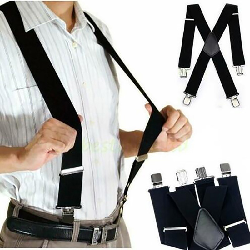 Suspenders Clip Men - 4 คลิป 2.5/3.5 ซม.กว้างผู้ชาย Suspenders ผู้หญิงปรับผู้ใหญ่