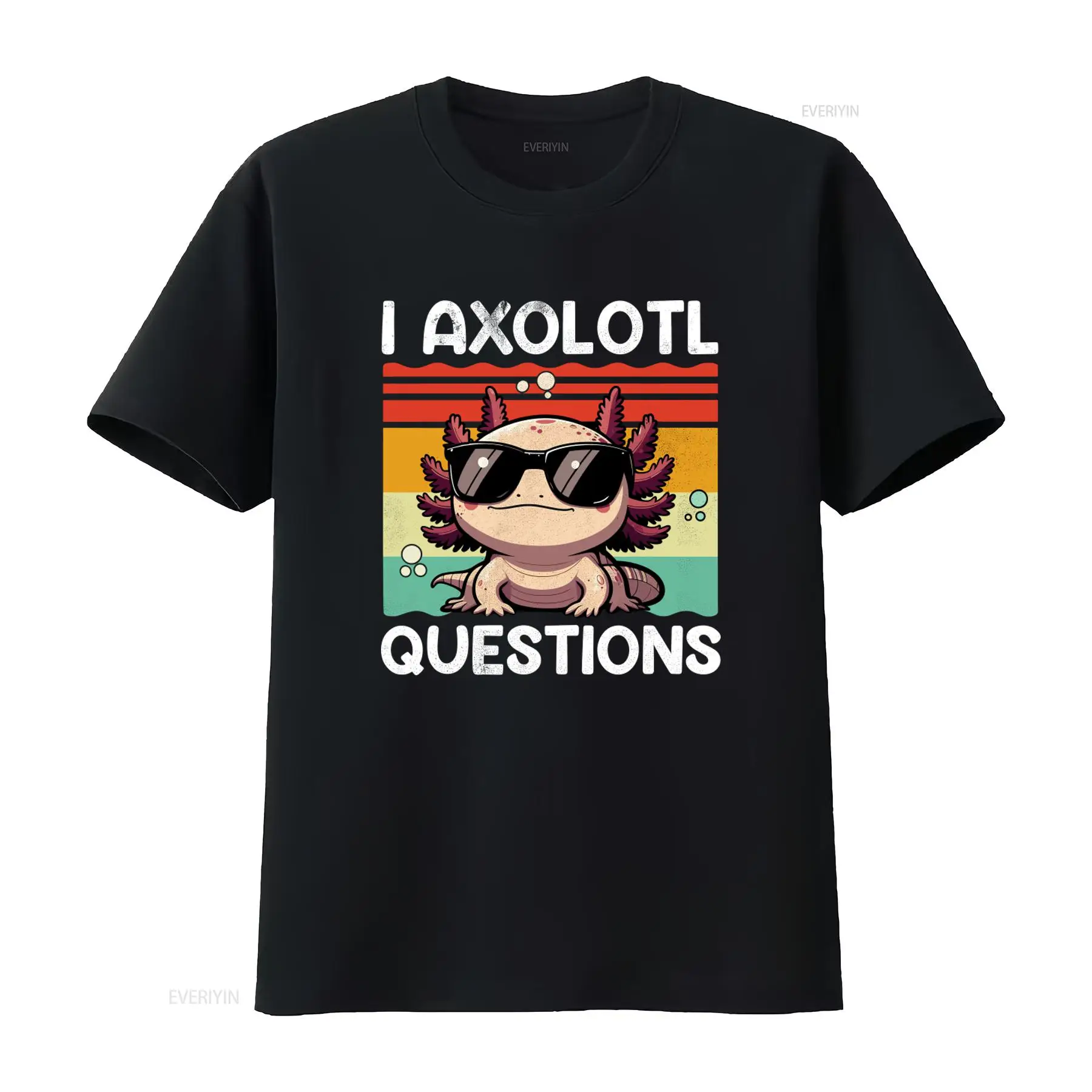Men'S Fashion Questions - เสื้อยืดลายเรโทรวินเทจ I Axolotl Questions สำหรับผู้ใหญ่ วัยรุ่น