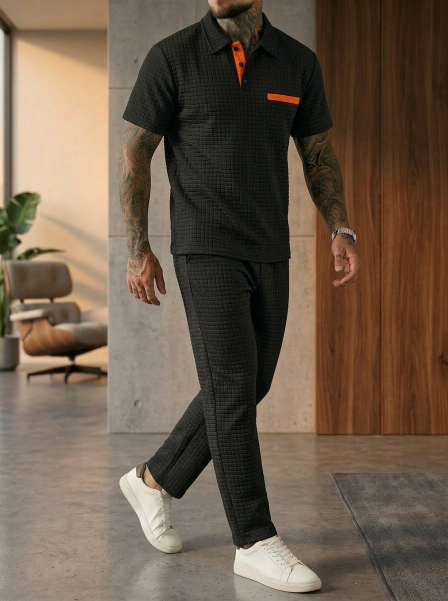 เสื้อโปโลแขนสั้นคอปกสีสันตัดกั - Men'S Fashion Color บทวิจารณ์และราคา