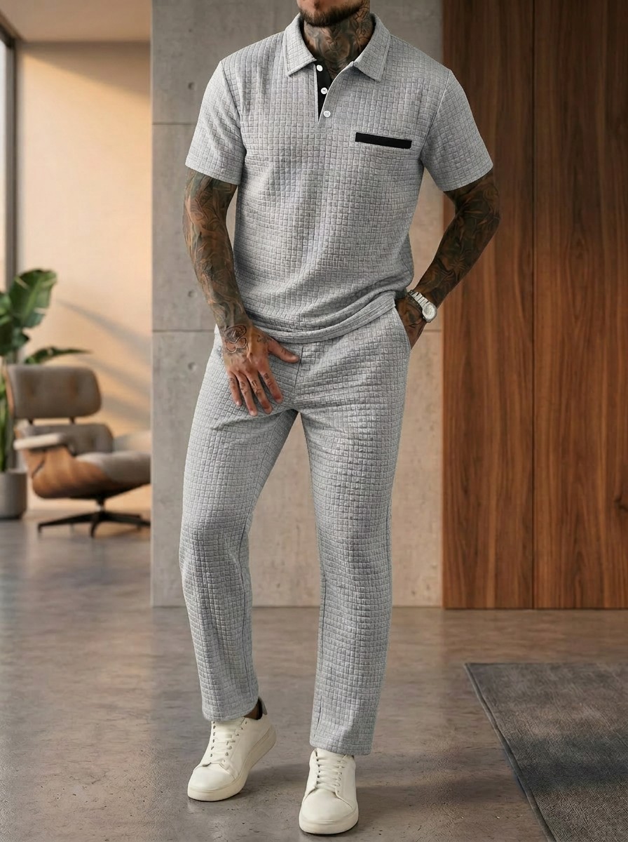 เสื้อโปโลแขนสั้นคอปกสีสันตัดกั - Men'S Fashion Color บทวิจารณ์และราคา