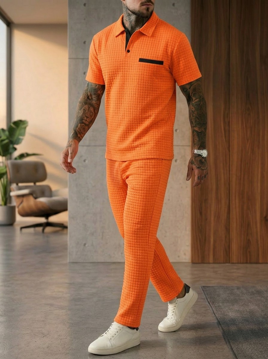 เสื้อโปโลแขนสั้นคอปกสีสันตัดกั - Men'S Fashion Color บทวิจารณ์และราคา