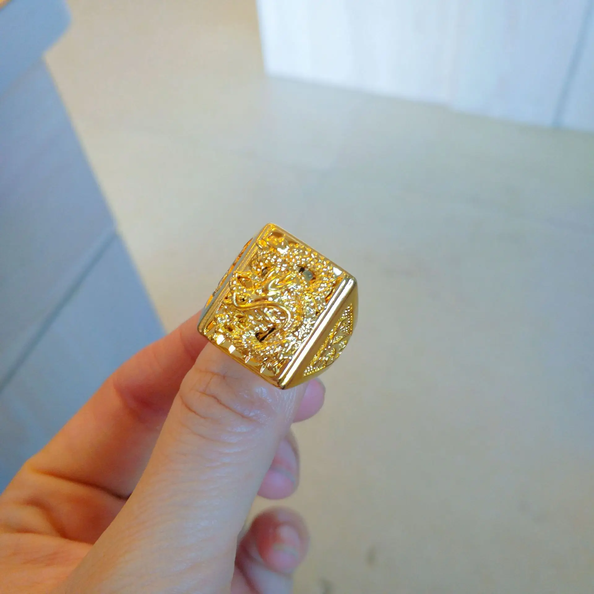 ทอง 24K, แหวนมังกรทองแท้ของผู้ - Yellow Men'S Fashion บทวิจารณ์และราคา