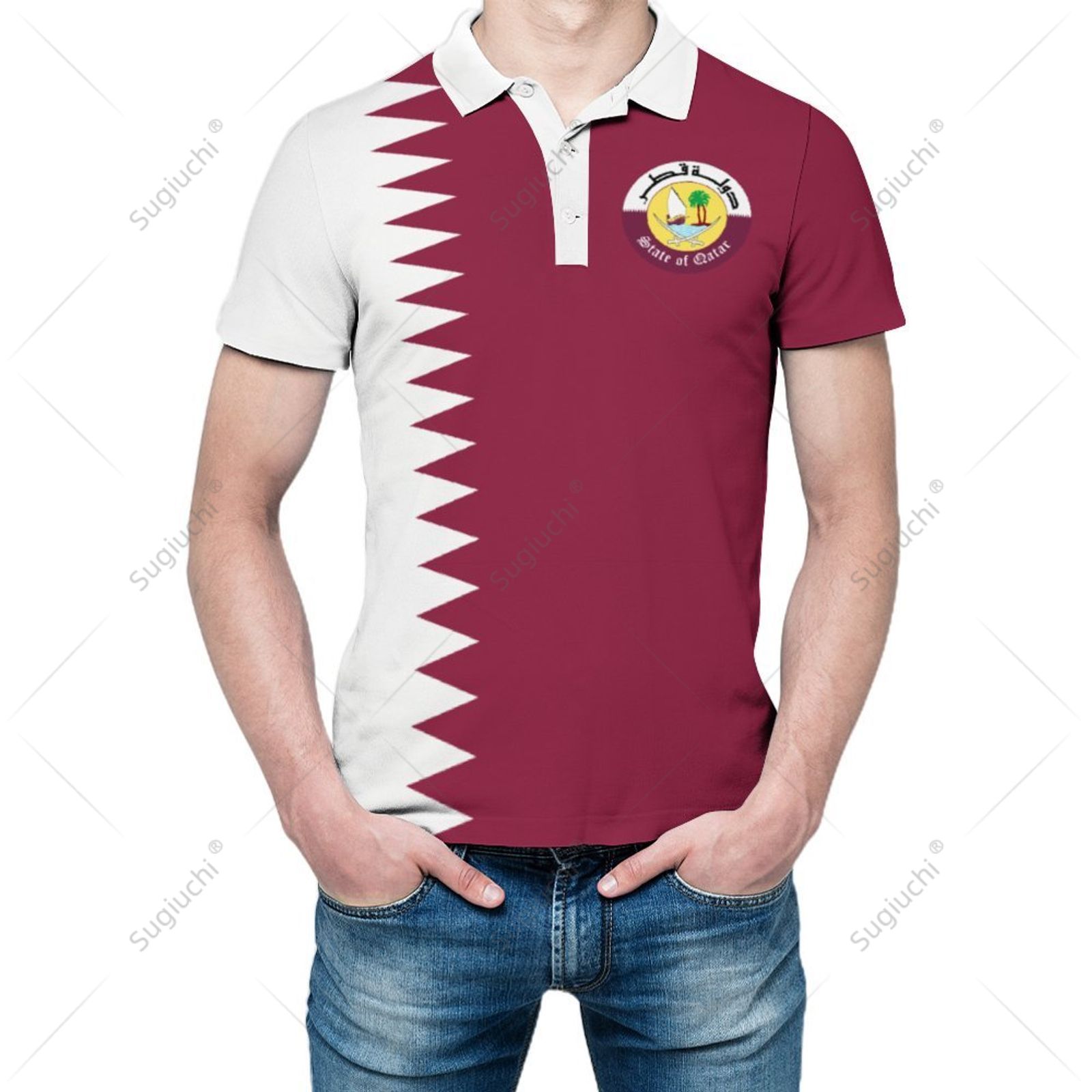 เสื้อโปโลยูนิเซ็กซ์ ลายธงชาติก - Men'S Fashion Qatar บทวิจารณ์และราคา