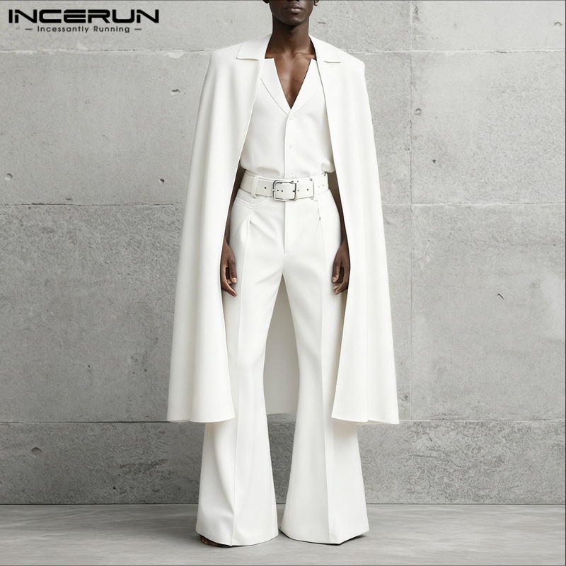 ชุดเซ็ตผู้ชาย INCERUN สีพื้น ป - Men'S Fashion Loose Pants บทวิจารณ์และราคา