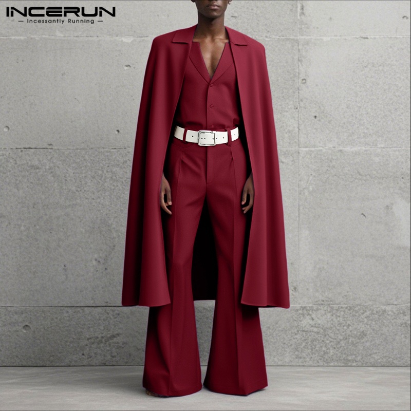 ชุดเซ็ตผู้ชาย INCERUN สีพื้น ป - Men'S Fashion Loose Pants บทวิจารณ์และราคา