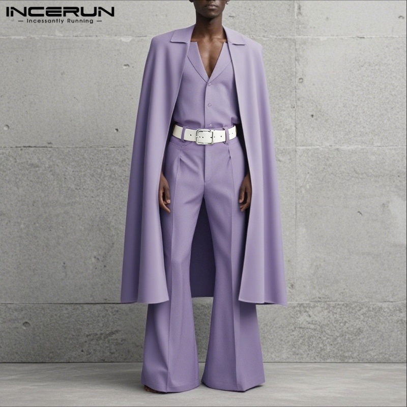 ชุดเซ็ตผู้ชาย INCERUN สีพื้น ป - Men'S Fashion Loose Pants บทวิจารณ์และราคา