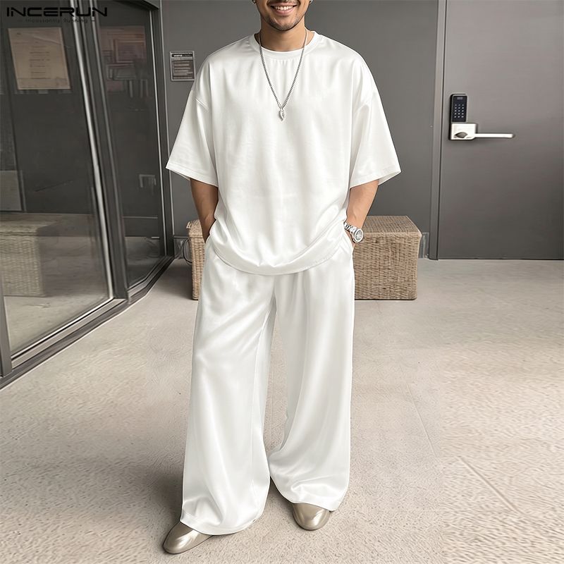 ชุดเซ็ตผู้ชาย INCERUN เสื้อยืด - Men'S Fashion Loose Pants บทวิจารณ์และราคา