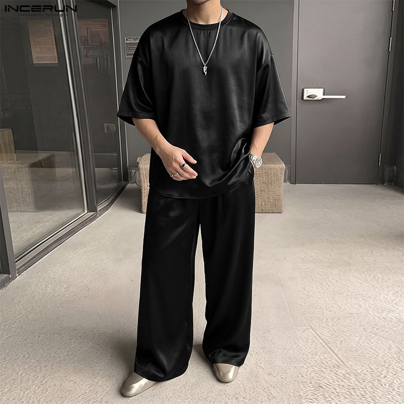 ชุดเซ็ตผู้ชาย INCERUN เสื้อยืด - Men'S Fashion Loose Pants บทวิจารณ์และราคา