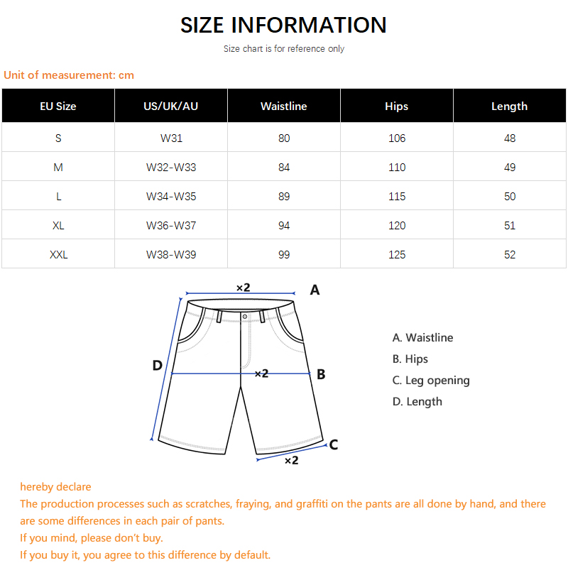 ฮิปฮอปสตรีทแวร์กางเกงยีนส์ขาสั - Mens Fashion Denim บทวิจารณ์และราคา