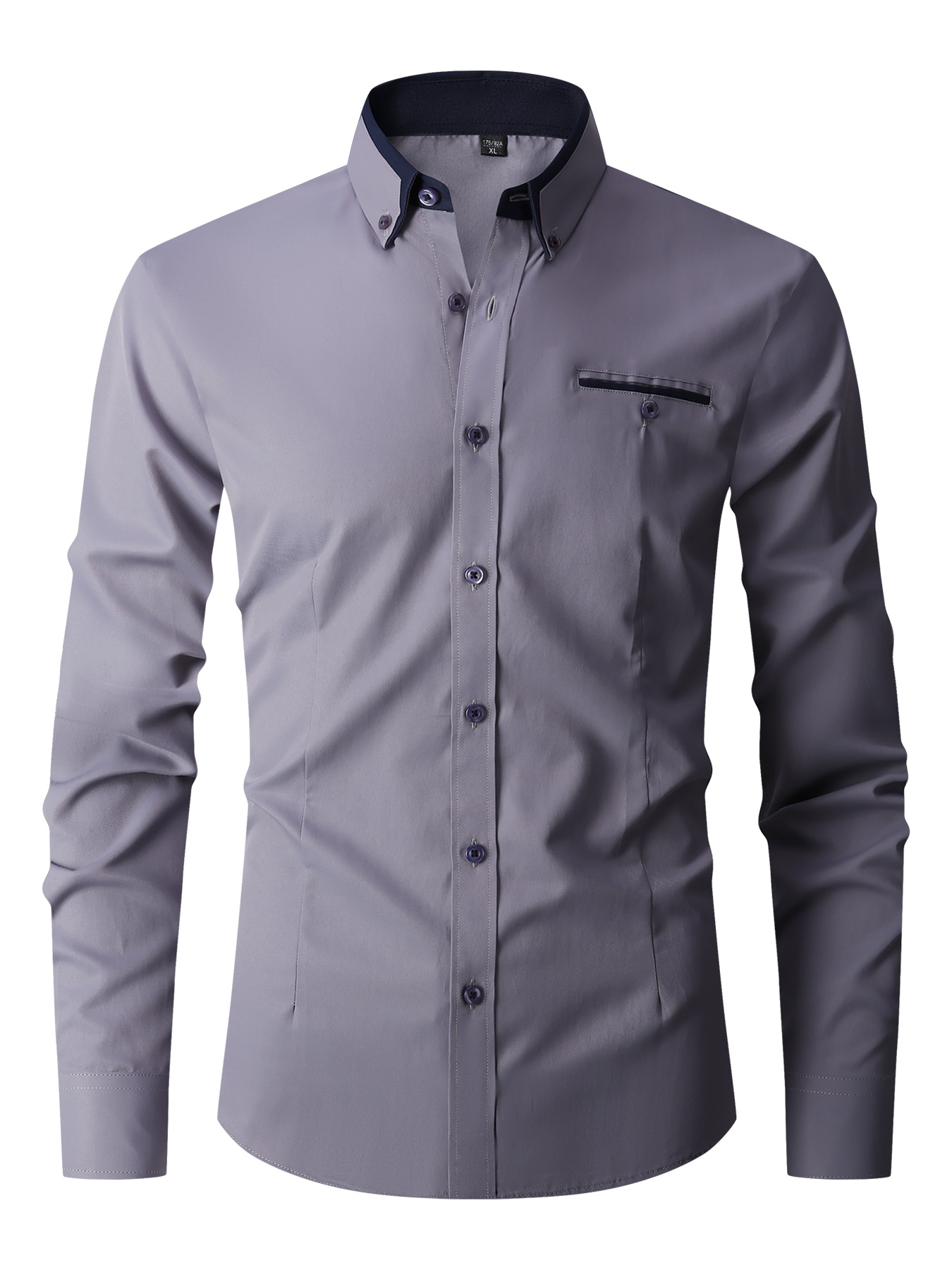 เสื้อเชิ้ตผู้ชายแขนยาวสีพื้น ผ - Men'S Fashion Color บทวิจารณ์และราคา