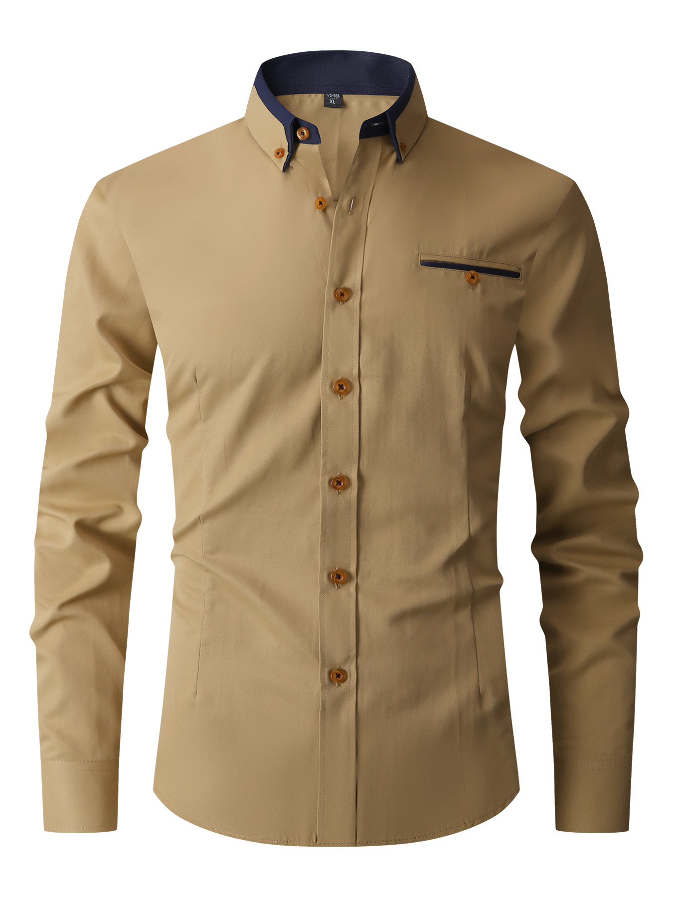 เสื้อเชิ้ตผู้ชายแขนยาวสีพื้น ผ - Men'S Fashion Color บทวิจารณ์และราคา