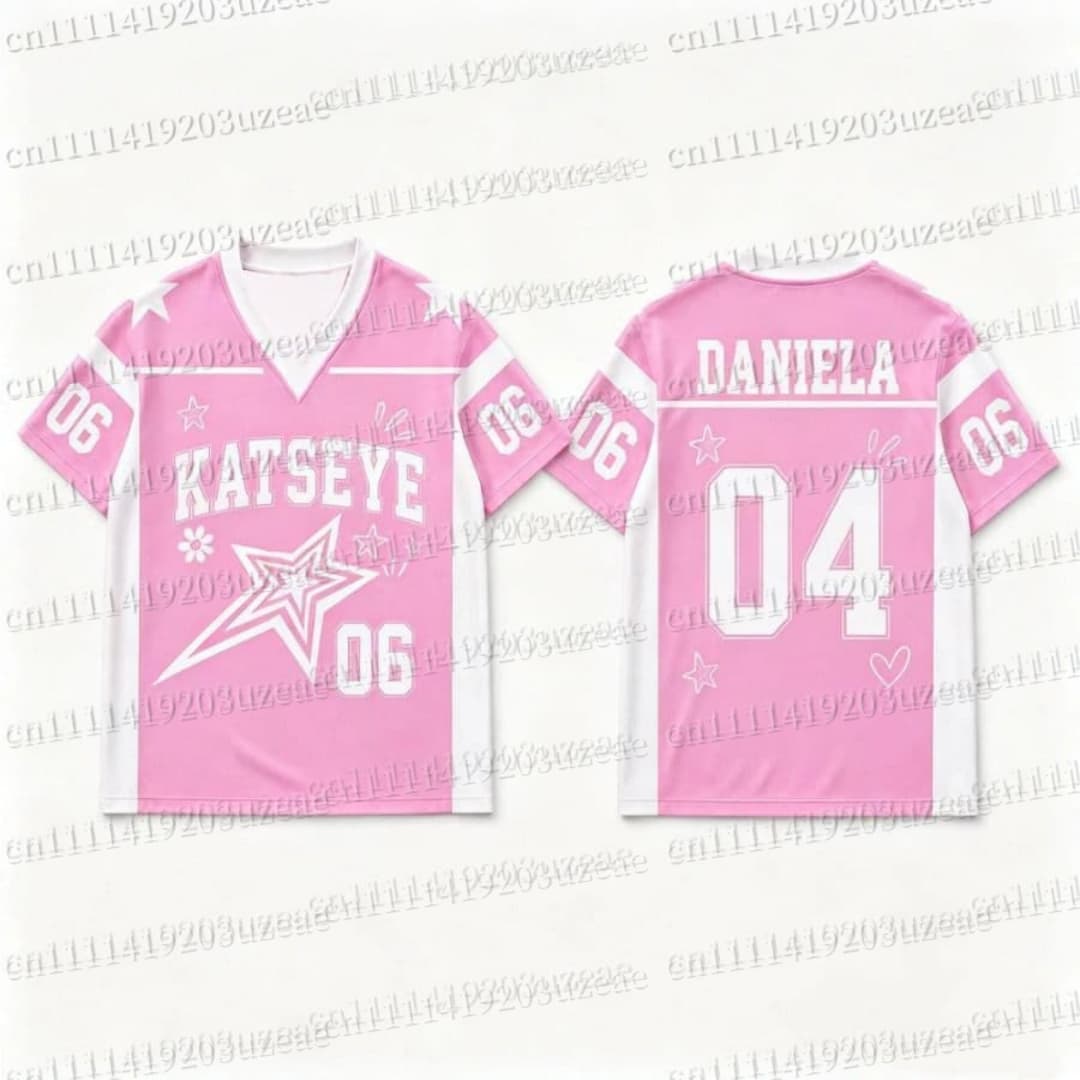 เสื้อยืดลายกราฟิกดาวสีชมพู KAT - Men'S Fashion Pink Shirt บทวิจารณ์และราคา