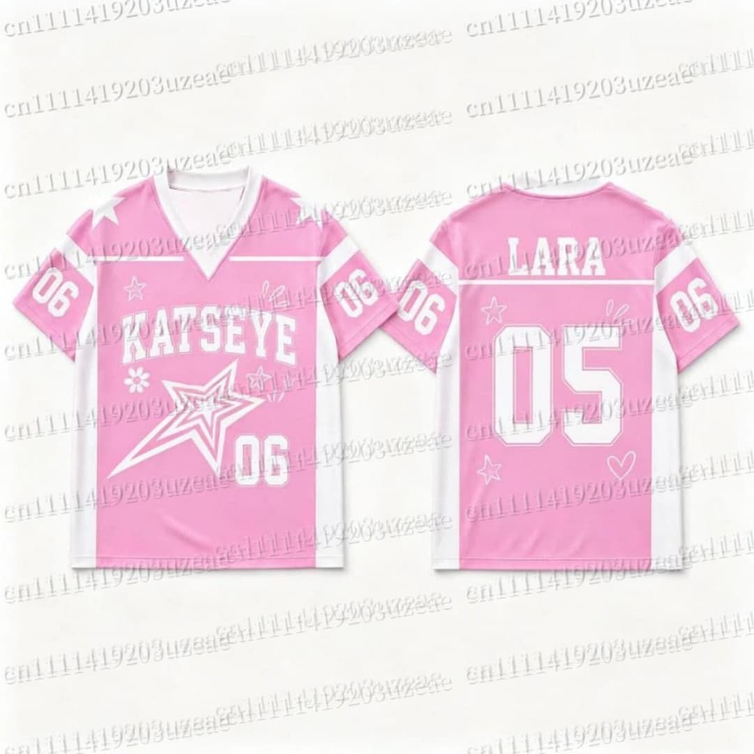 เสื้อยืดลายกราฟิกดาวสีชมพู KAT - Men'S Fashion Pink Shirt บทวิจารณ์และราคา