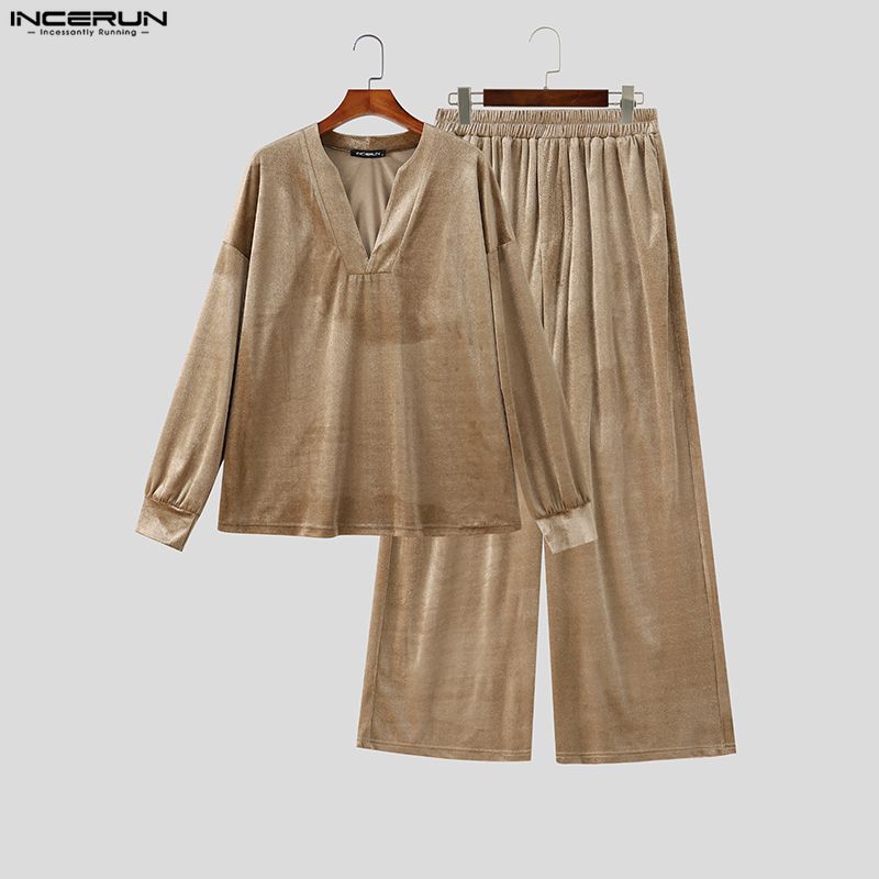 ชุดเซ็ตผู้ชาย INCERUN เสื้อยืด - Men'S Fashion Color บทวิจารณ์และราคา