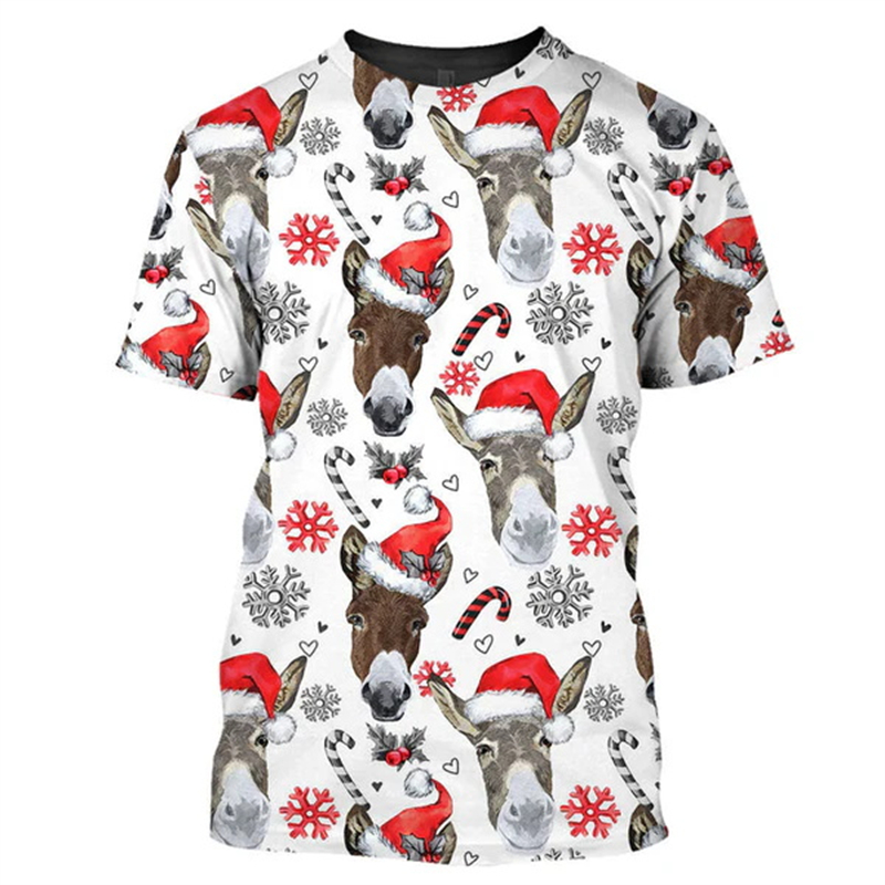 ใหม่ 3D Xmas สัตว์ตลก T เสื้อผ - Mens Xmas Fashion บทวิจารณ์และราคา