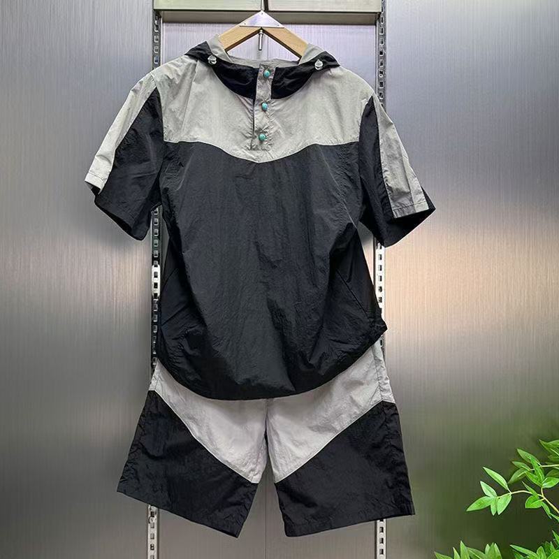 ชุดเซ็ตเสื้อแขนสั้นมีฮู้ดและกา - Men'S Fashion Color บทวิจารณ์และราคา