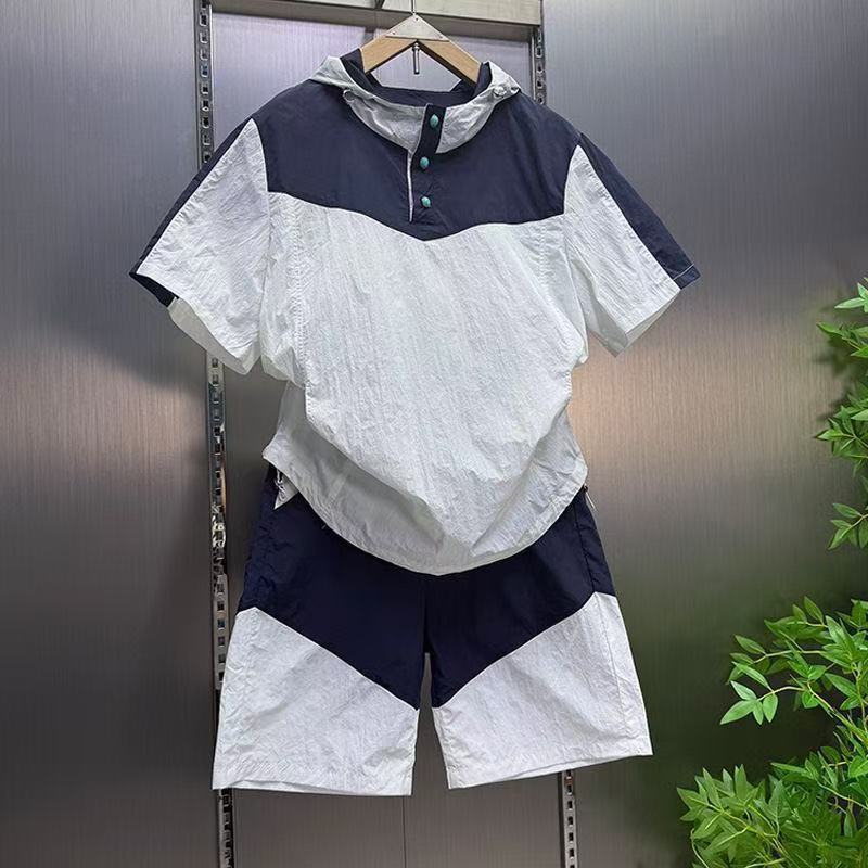 ชุดเซ็ตเสื้อแขนสั้นมีฮู้ดและกา - Men'S Fashion Color บทวิจารณ์และราคา