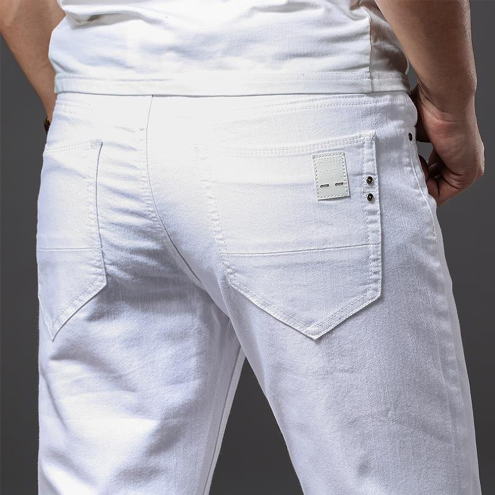 ผู้ชายกางเกงยีนส์สีขาวความยืดห - Men'S Fashion For 60 Year Old บทวิจารณ์และราคา