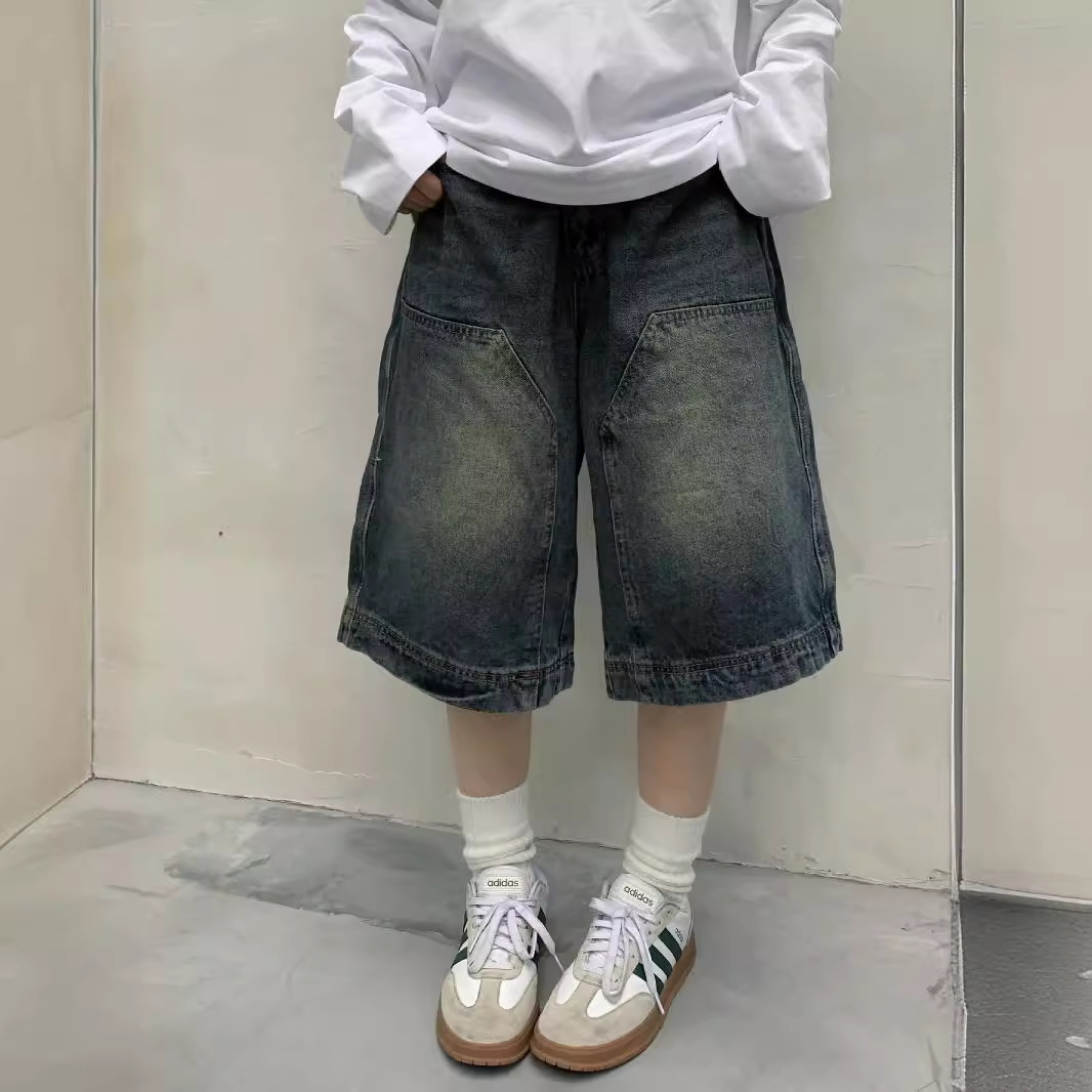 กางเกงยีนส์ขาสั้นทรงหลวมสไตล์ว - Mens Fashion Denim บทวิจารณ์และราคา