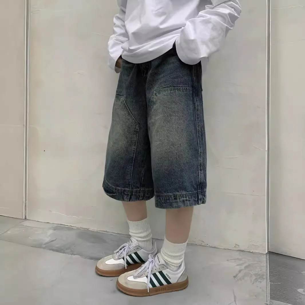 กางเกงยีนส์ขาสั้นทรงหลวมสไตล์ว - Mens Fashion Denim บทวิจารณ์และราคา