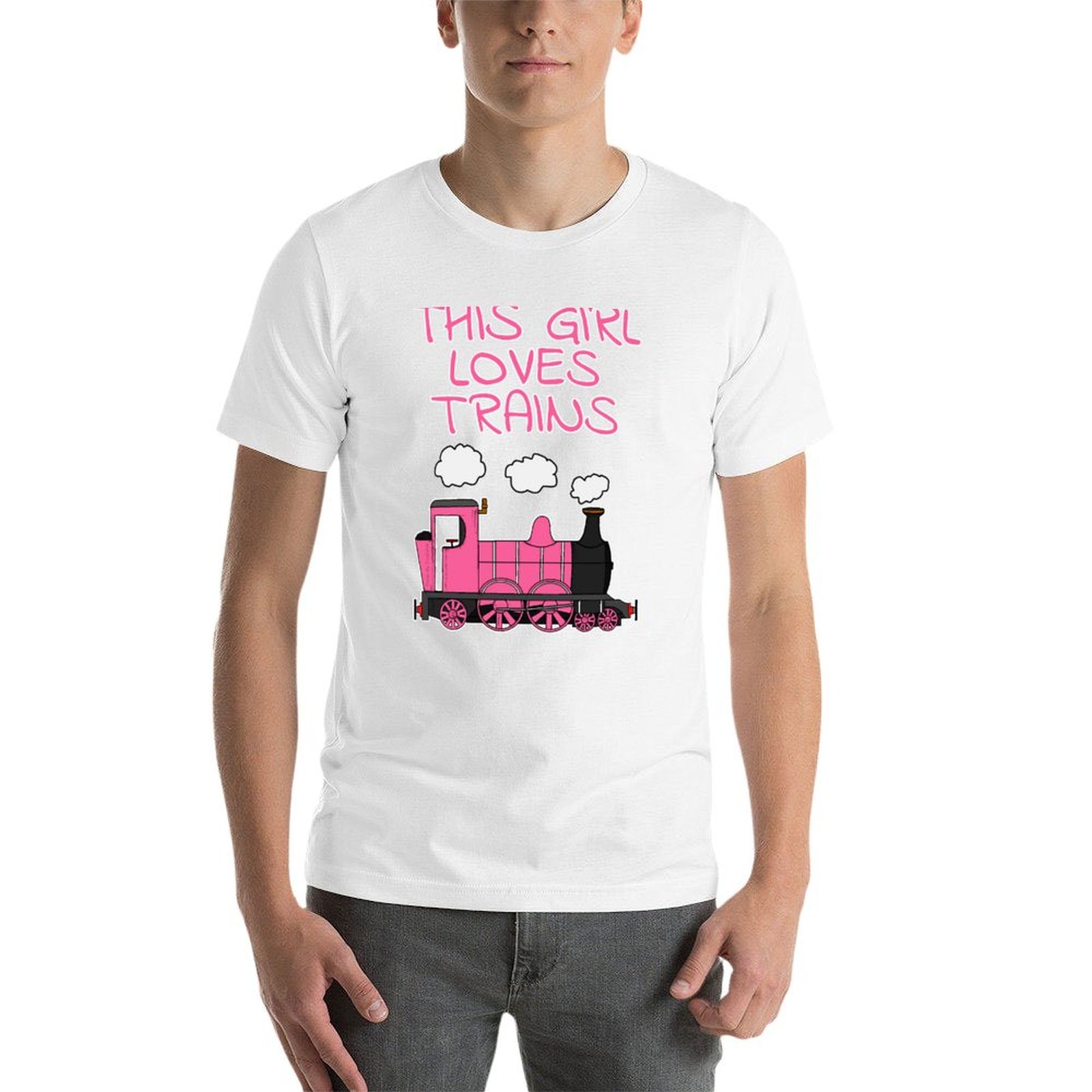 สาวคนนี้ชอบรถไฟ เสื้อยืดลายรถไ - Men'S Fashion Pink Shirt บทวิจารณ์และราคา
