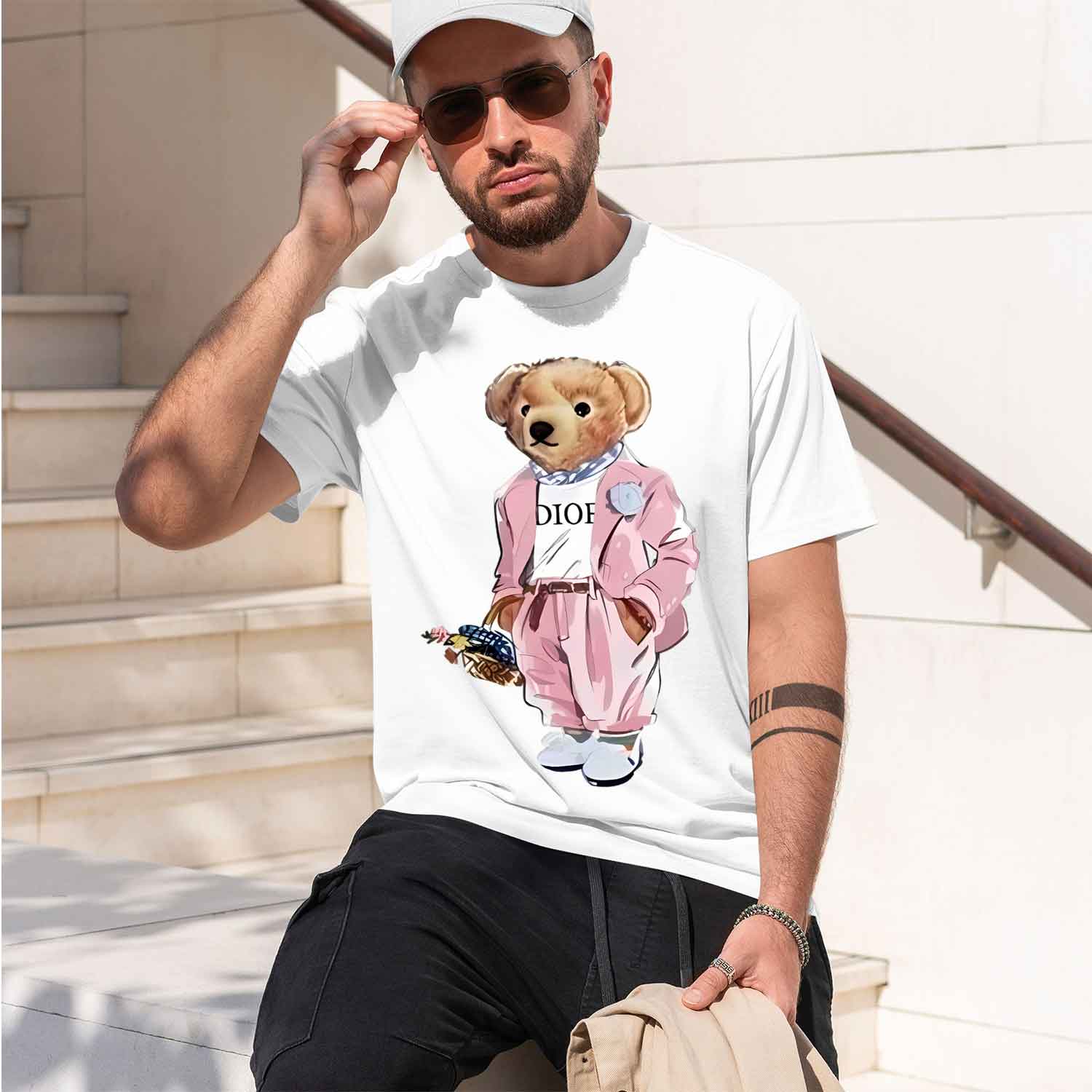 เสื้อยืดผู้หญิงคอกลมลายพิมพ์สี - Men'S Fashion Pink Shirt บทวิจารณ์และราคา
