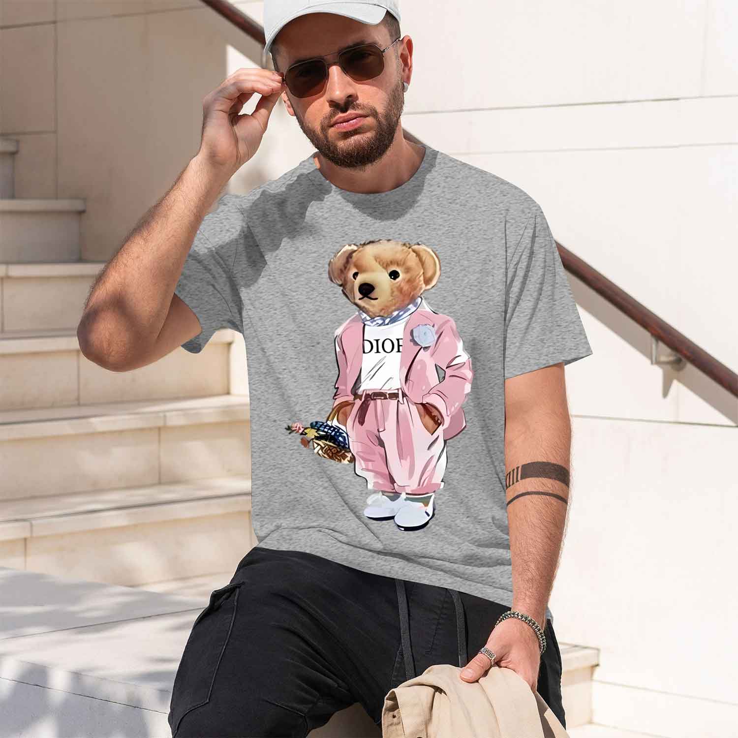 เสื้อยืดผู้หญิงคอกลมลายพิมพ์สี - Men'S Fashion Pink Shirt บทวิจารณ์และราคา