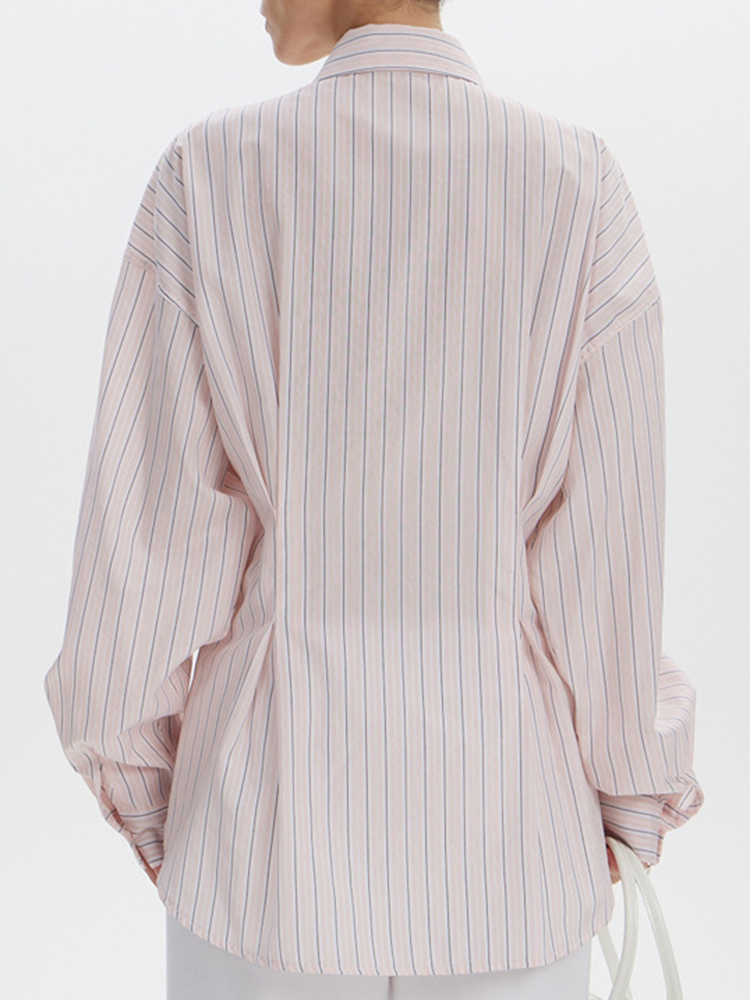 YERMORA เสื้อเชิ้ตลายทางสีชมพู - Men'S Fashion Pink Shirt บทวิจารณ์และราคา