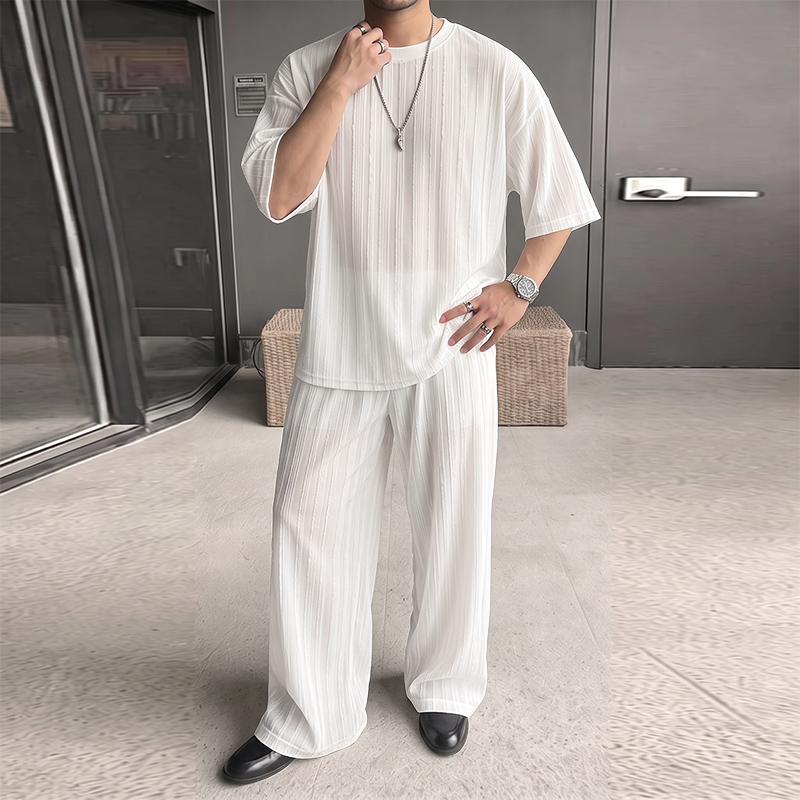 ชุดเซ็ตผู้ชาย INCERUN เสื้อยืด - Men'S Fashion Loose Pants บทวิจารณ์และราคา