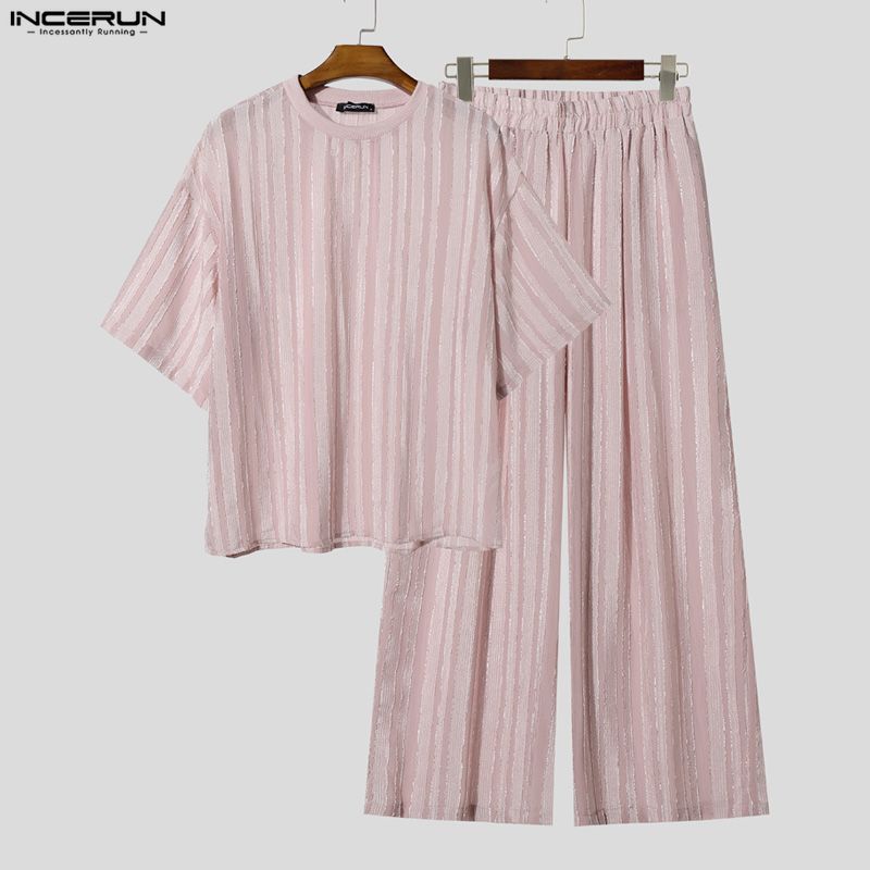 ชุดเซ็ตผู้ชาย INCERUN เสื้อยืด - Men'S Fashion Loose Pants บทวิจารณ์และราคา