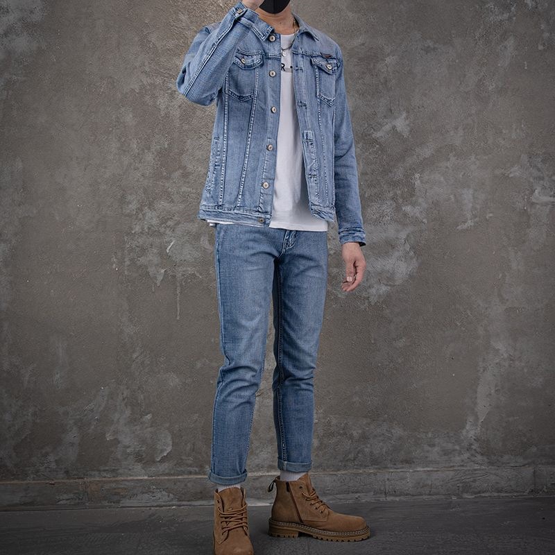 ชุดเสื้อแจ็คเก็ตยีนส์ลำลองสำหร - Men'S Fashion Loose Pants บทวิจารณ์และราคา