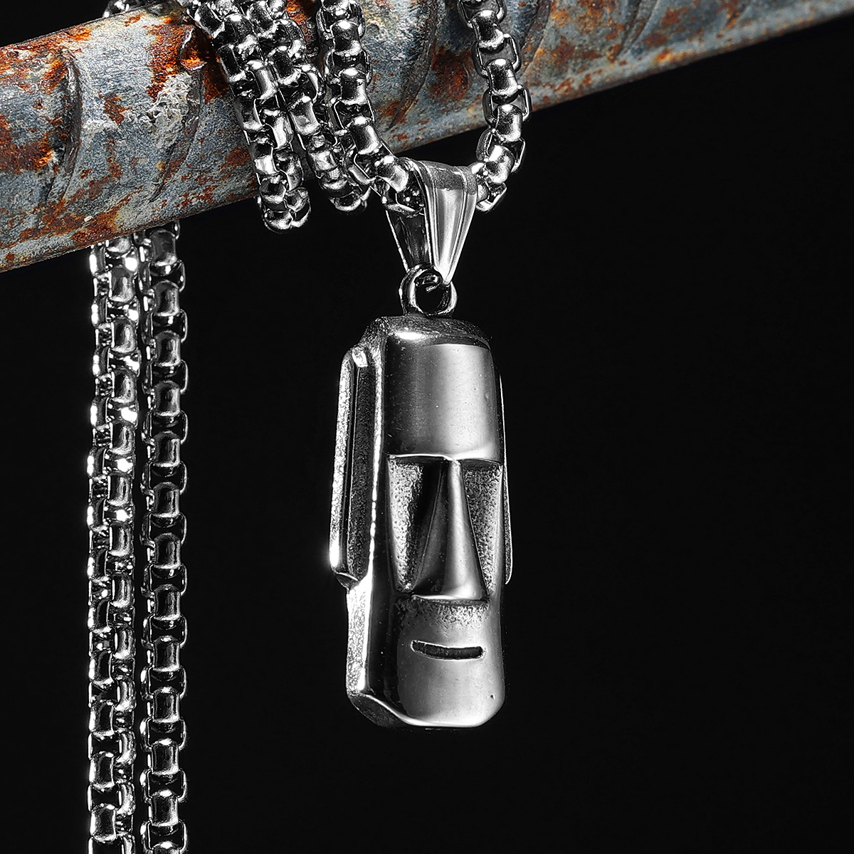 Moai จี้รูปปั้นสร้อยคอ 316L สแ - Mens Xmas Fashion บทวิจารณ์และราคา
