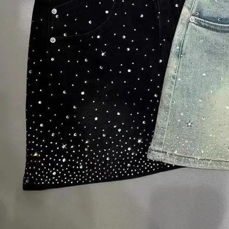 กระโปรงยีนส์ประดับเพชร K 59702 - Mens Fashion Denim บทวิจารณ์และราคา