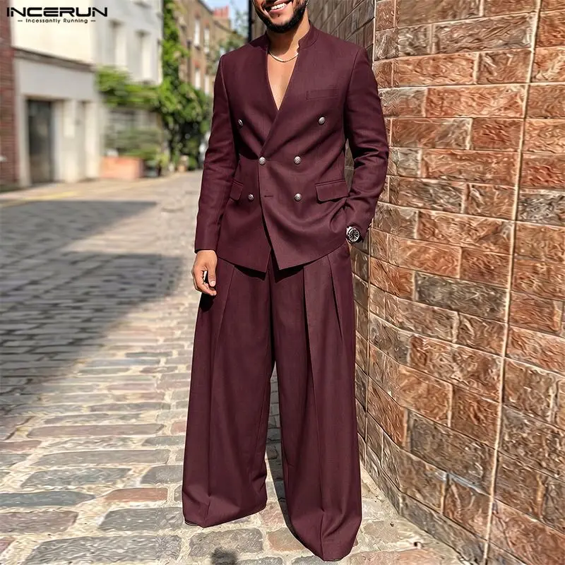 ชุดเซ็ตผู้ชาย INCERUN สีพื้น ค - Men'S Fashion Color บทวิจารณ์และราคา