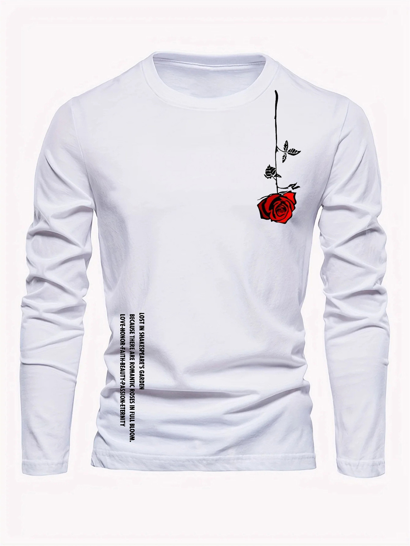 เสื้อยืดคอกลมแขนยาวผู้ชายผ้าฝ้ - Men'S Fashion T Shirts บทวิจารณ์และราคา