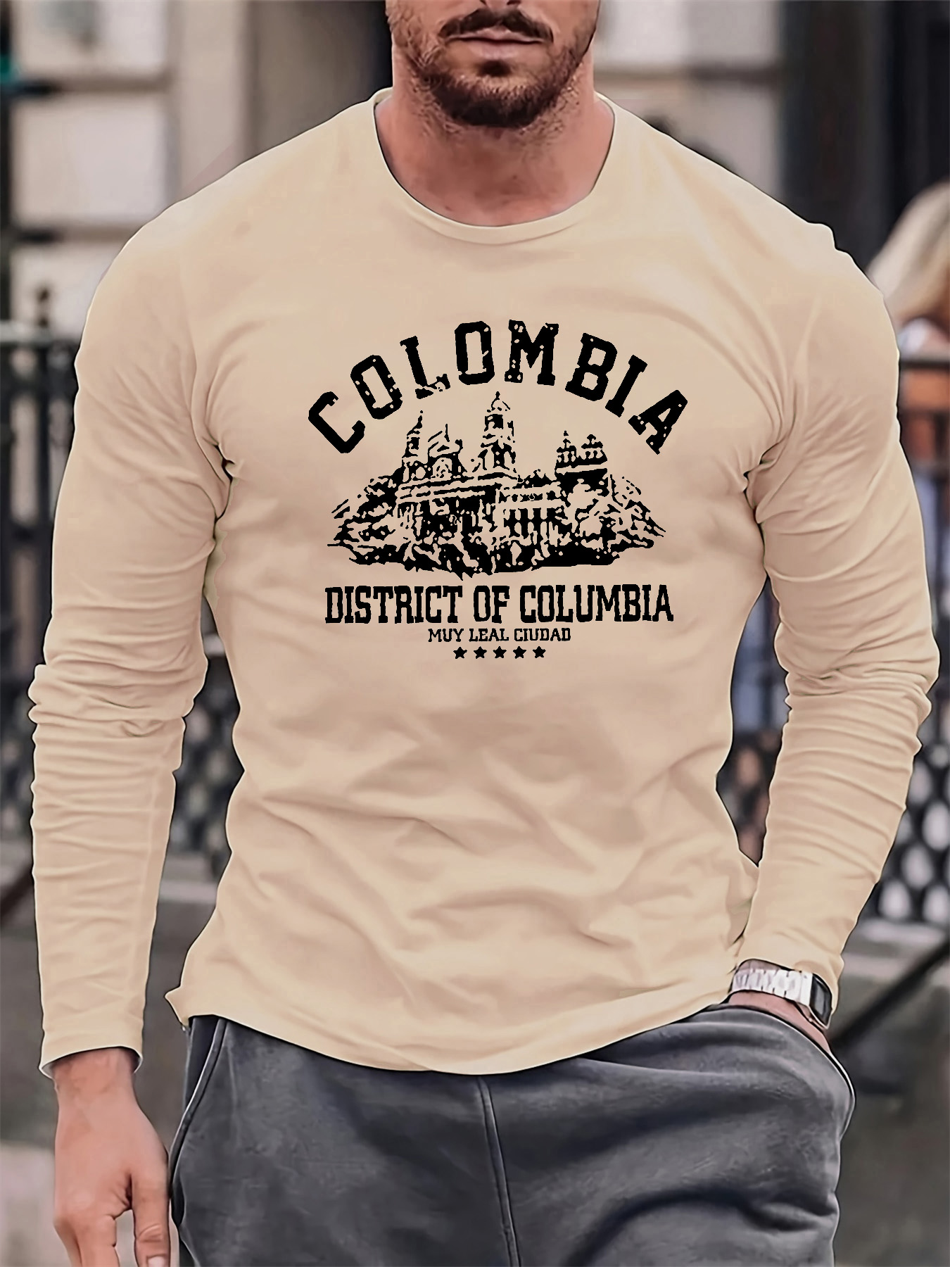 เสื้อยืดแขนยาวคอกลมผู้ชายผ้าฝ้ - Men'S Fashion T Shirts บทวิจารณ์และราคา